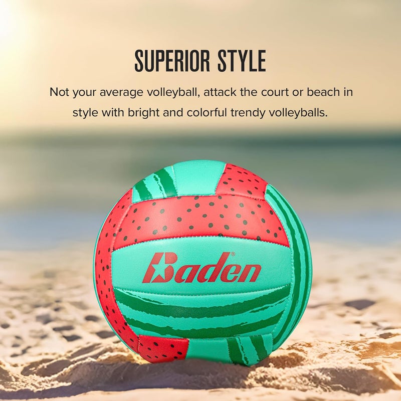 Baden | Fun Design | Official Size & Weight Indoor & Outdoor Volleyball | Bright & Beachy! Soft Touch Synthetic Leather, Durable Stitching |All Ages & Skill Levels - Image 4